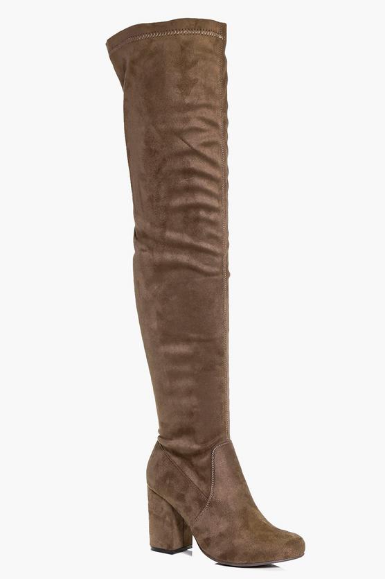 Lilly Block Heel Over The Knee Boot